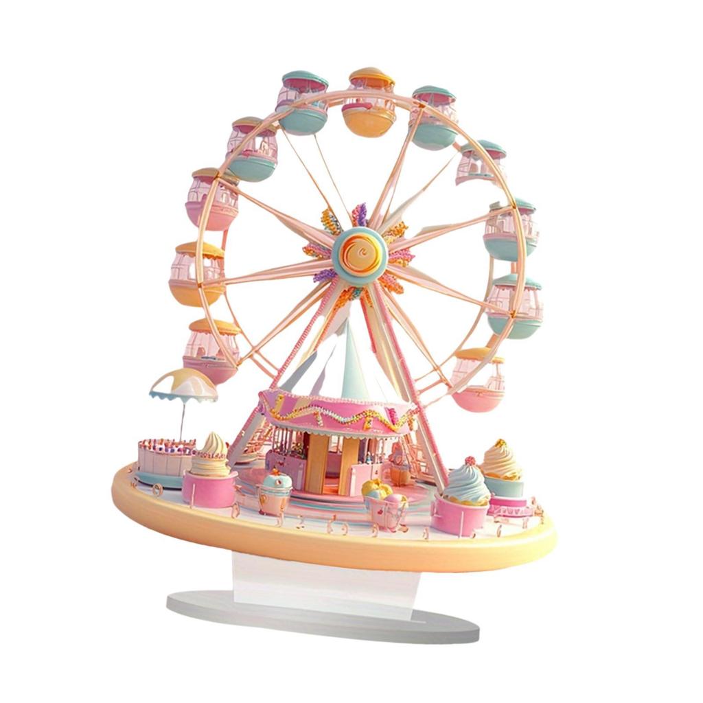 Wheel Ornament Decor Romantic Table Centerpiece 2D Display Board with Base for Festive