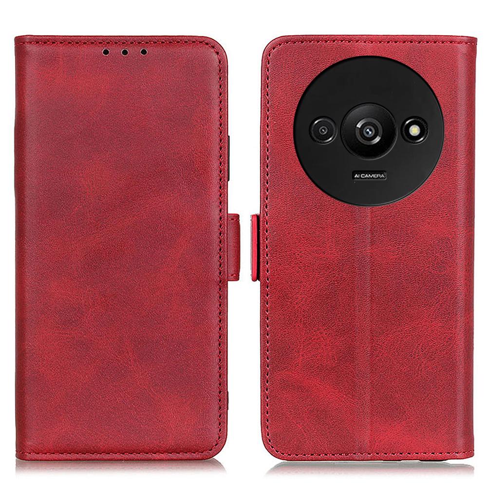 

Для Xiaomi Redmi A3 4G/Poco C61 4G Чехол-кошелек из ПУ кожи с подставкой Чехол для телефона с боковой магнитной застежкой Red