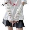 Dunkle Gothic Mode Handschuhe Sternenstrick Armstulpen Fingerlos für Damen Mädchen Lolita Alltag Ärmel Stil Gestreift Häkeln Cosplay Kostüm