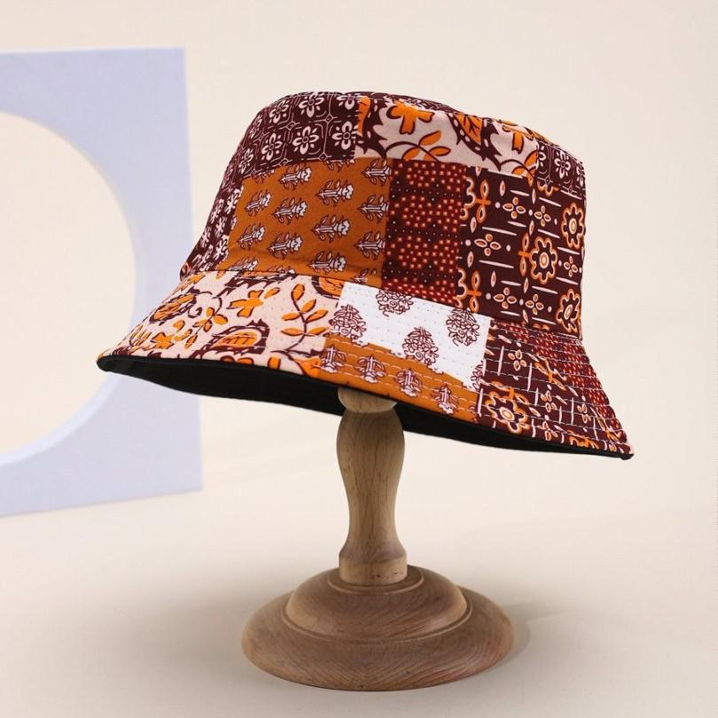 Cashew Flower Fisherman'S Hat, Men And Women Wear Sunscreen Caps On Both Sides, Outdoor Tide Basin Cap Tide