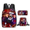 Mode Nouveauté Luxe tour à pizza Impression 3D 3 pièces/Ensemble élève Sacs d'école Sac à dos pour ordinateur portable Sac à dos Sac à bandoulière incliné Trousse à crayons