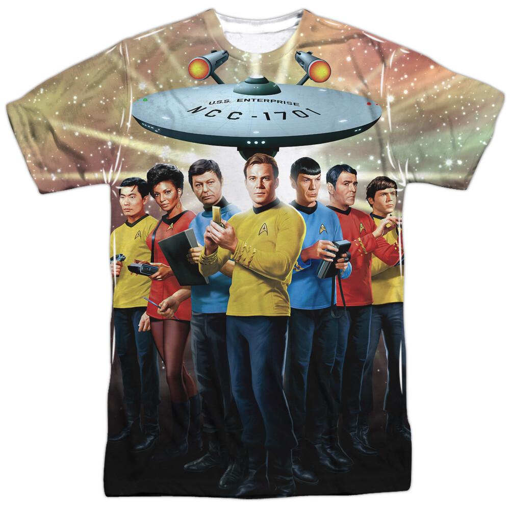 Star Trek TOS Original Series Crew Licensed Sublimation Adult T-Shirt XXL