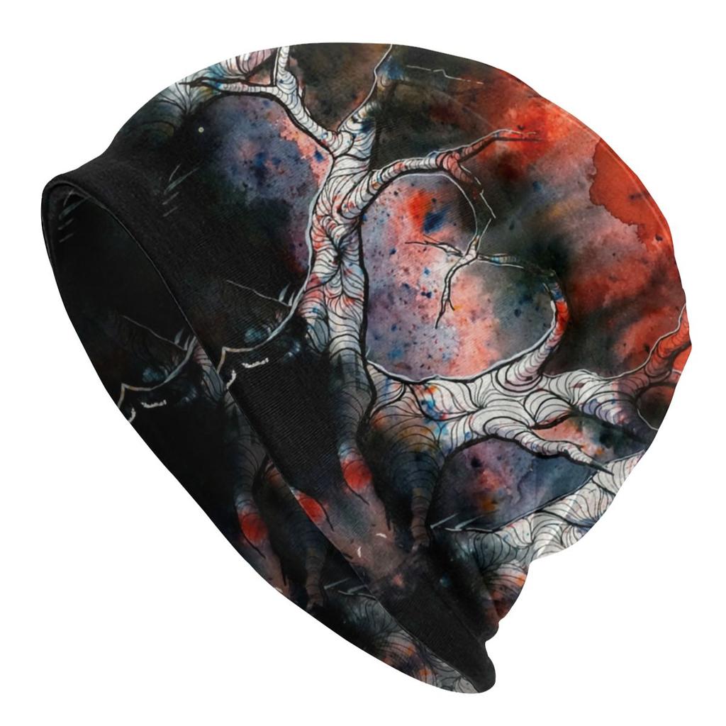 Custom Winter Warm Bonnet Homme Knit Hats Tree Of Life With Triquetra On Futhark Beanie Cap Vikings Beanies Caps Unisex WoUnisex