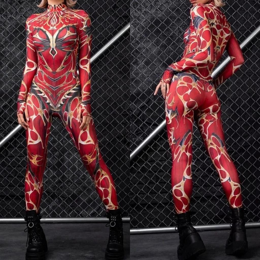 3D Digitaltrykk Sceneopptreden Kostymer Voksne Halloween-arrangementer Karneval Temafest Cosplay Antrekk Latespill Jumpsuit