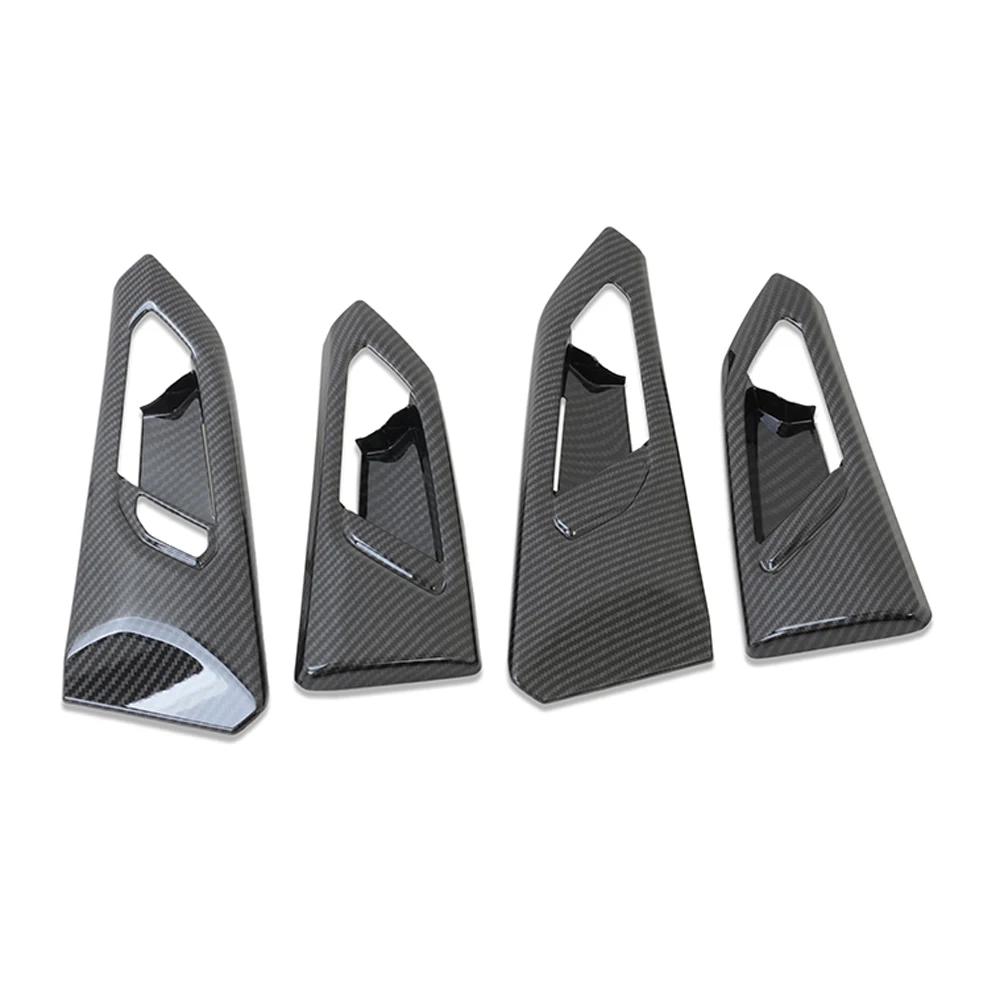 For Volkswagen VW T-cross Tcross - 2024 2025 Carbon Fiber Interior Door Handle Bowl Cover Trim Accessories Car Styling