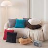 Faux Rabbit Fur Plush Vertical Stripe Throw Pillow Cover - Solid Color, Drawstring, Lumbar Support, Sofa/Bedroom Decor.