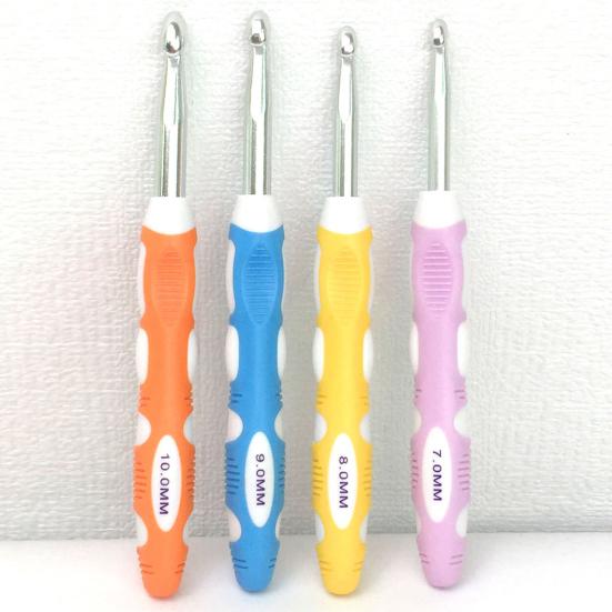 Grand crochet ergonomique avec poignée antidérapante, crochet pour fil épais