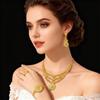24K Gold Bridal Jewelry Set: Necklace, Ring & Earrings - Dubai Edition
