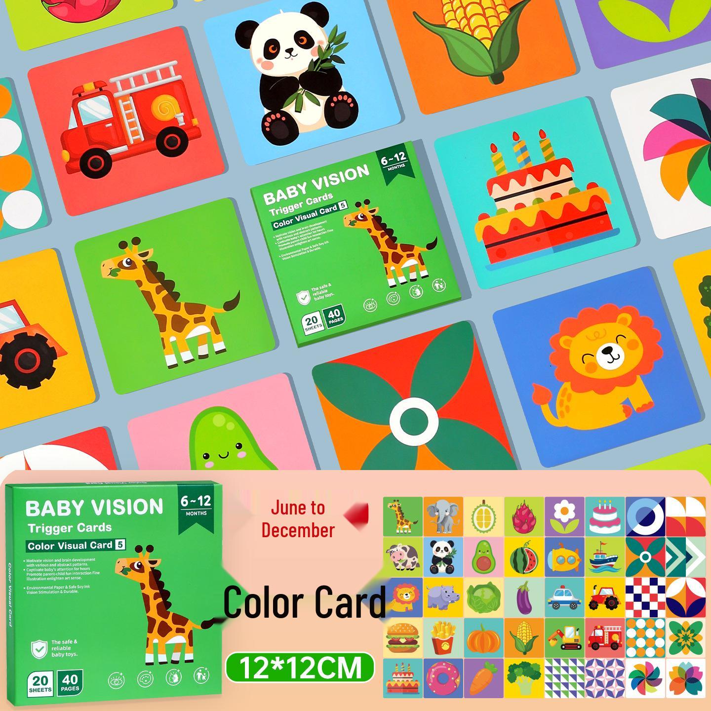 Black & White Visual Tracking Cards for Early Education (6-12 Months)
