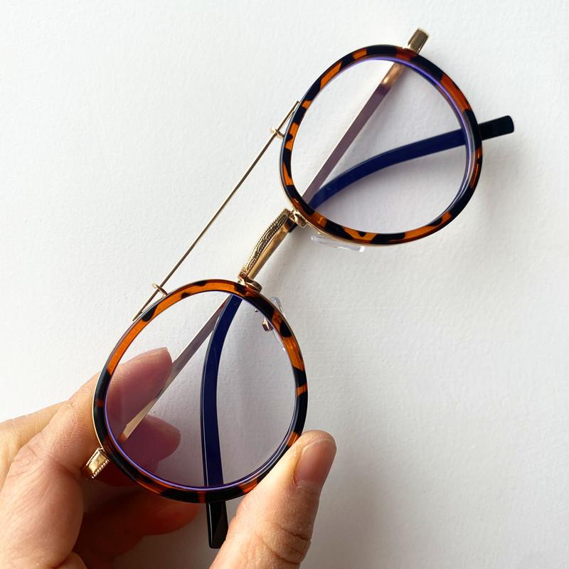 

Fashion Optical Glasses Personality Double Beam Eyeglasses Alloy Frame Spectacles Simplity Googles Unisex Eyewaear Ornamental transparent леопардовый