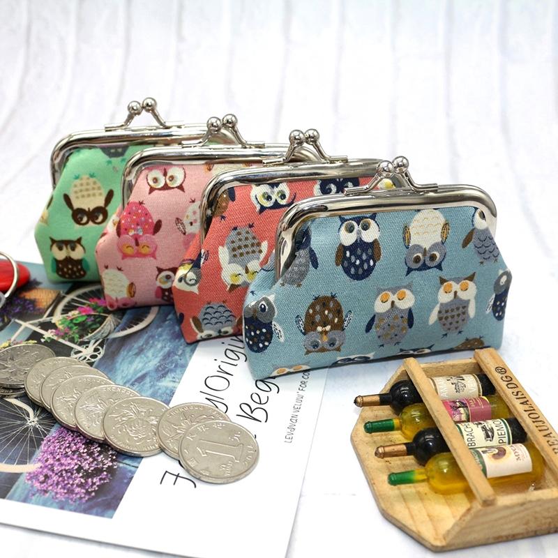 Cute Cartoon Printed Owl Coin Purse Wallet Hasp Pocket Money Purse Wedding Candy Bag