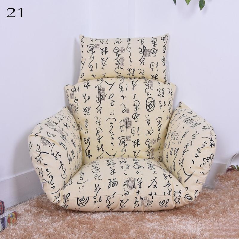 Hanging Swing Egg Chair Cushion Cover Patio Large Round Papasan Chair Pad Cover Empty (No Filling) Garden Lounger Cushion Cover