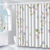 Floral Pattern Shower Curtain - Polyester Woven, Machine Washable, Includes 12 Hooks, All-Season Home Decor, Bathroom Partition