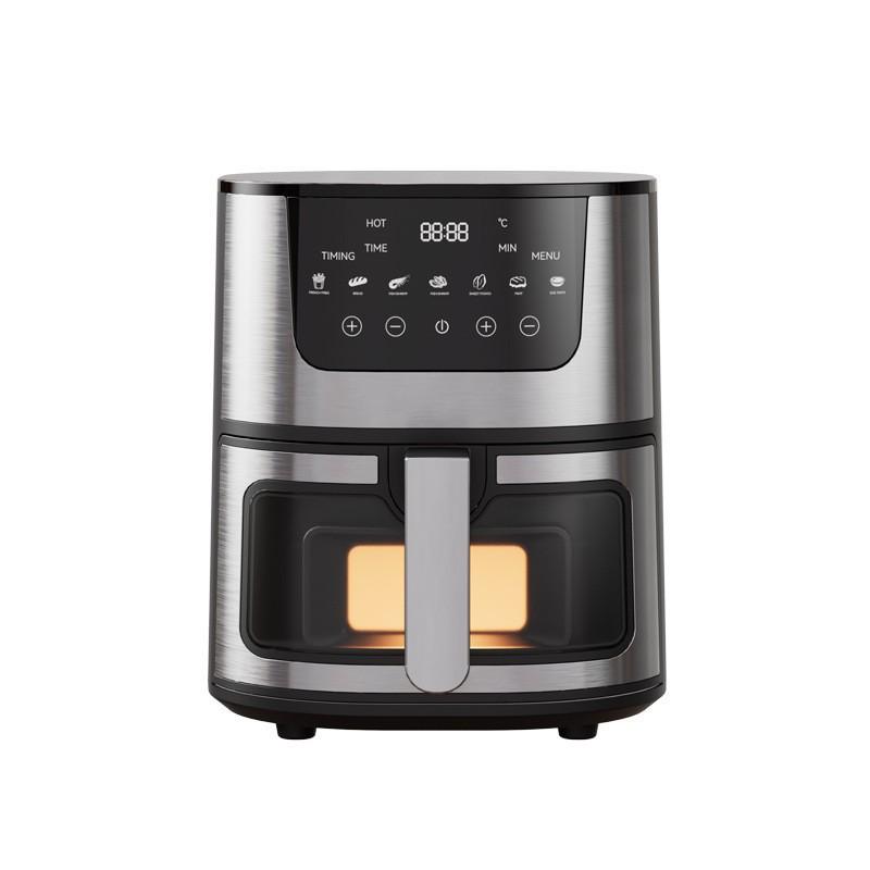 Heißluftfritteuse 8-in-1, 7L Kompakter Ölfreier Kocher mit Sichtfenster & Spülmaschinenfestem KorbDigitaler Preset Airfryer, Digitale Steuerung für Familie