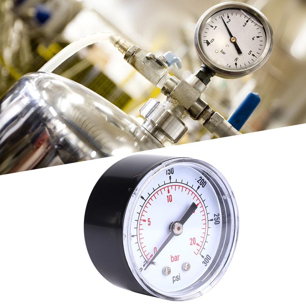 Pressure Gauge 50mm Dial 18 BSPT Back Connection for Air Water Oil Gas (0300PSI 020Bar)