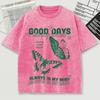 Good Days On My Mund Print Men Washed Tee Shirts Soft Cotton T-Shirt Crewneck Casualwear Street Unisex Short Sleeve