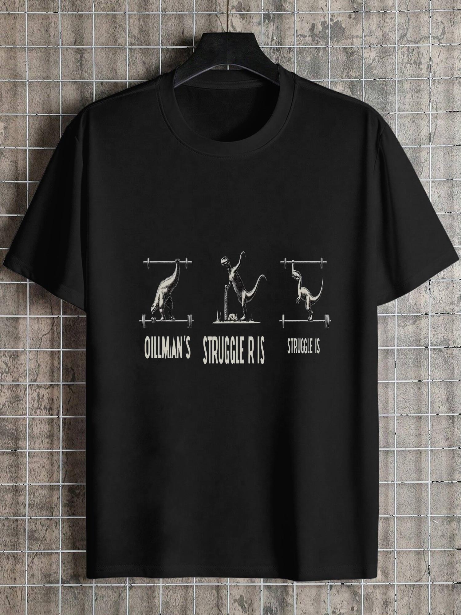 1pc graphic black cotton T-shirt with weightlifting icons S