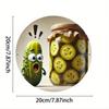 Whimsical Pickle Jar Metal Sign Farmhouse Round Wall Decor Winter Printed Art Durable Indoor Outdoor Home Accent