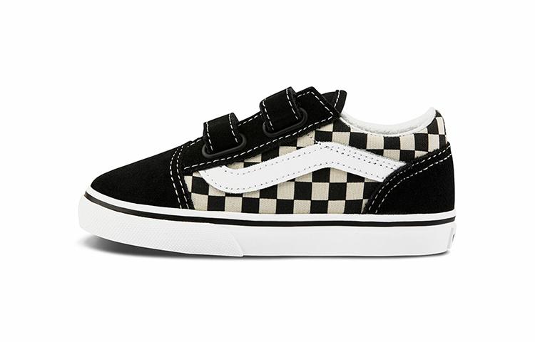 Vans Old Skool Velcro Primary Checkerboard Black White (Kids) 20