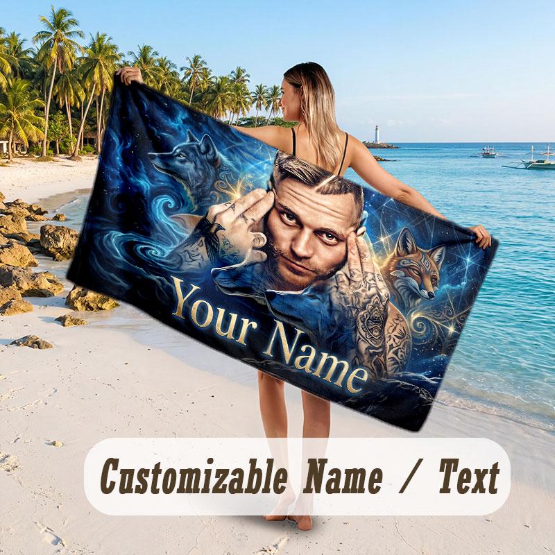 Custom Name Large Beach Towel,Kontra K Quick Absorbent Towel For Outdoor Travel Poolside