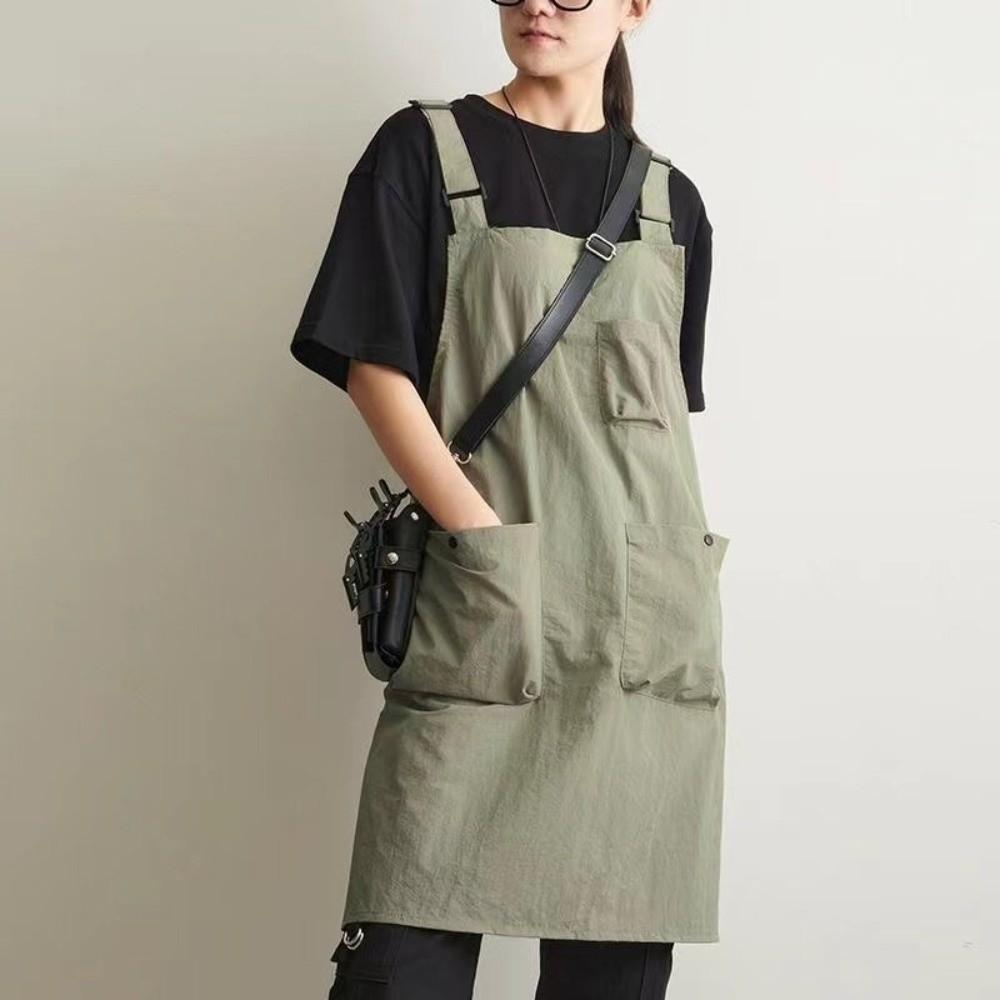 Oil-Proof Cooking Apron Adjustable Work Apron Simple Dirt-Resistant Workwear  Bar