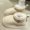 Women's Fashion Hundred Soft Sole Winter Warm Fur One Snow Boots Padded Lined Ankle Boots Non Slip Casual Cotton Boots Bread Shoes