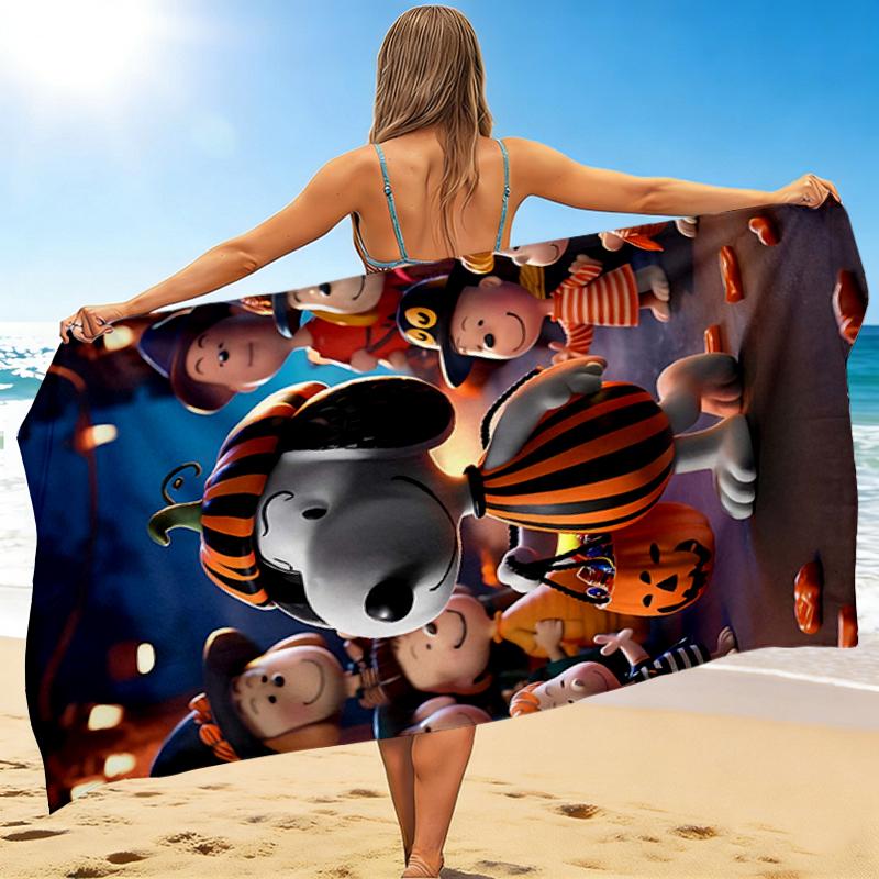 1Pc Snoopy'S Halloween Night Beach Towel Quick Dry Multiuse For Beach Pool Gym Yoga Home Travel Christmas Halloween Xmas Gift S1518