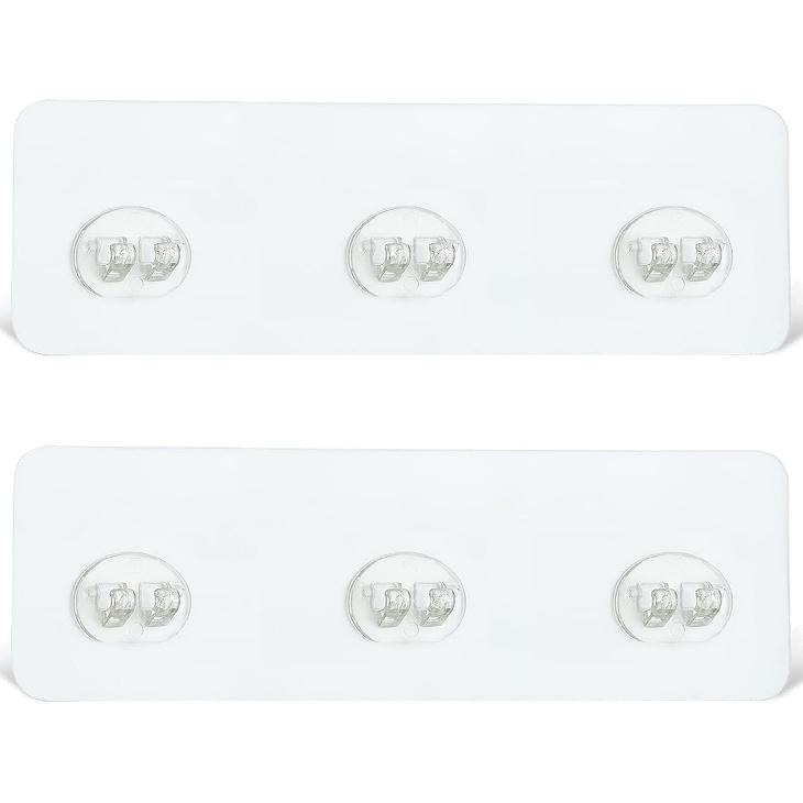 2 PCS Corner Shower Caddy Adhesive Sticker Replacement Hook, Strong Sticker Hooks for Shower Caddy Bathroom Rack Shelf Soap Dish Basket Wall Hanging,