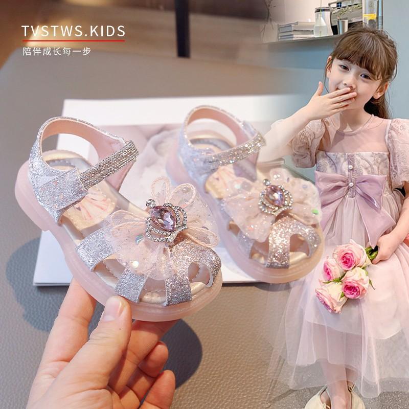 Summer Princess Sandals for Girls Closed Toe Dress Shoes for Toddlers size 23 розовый