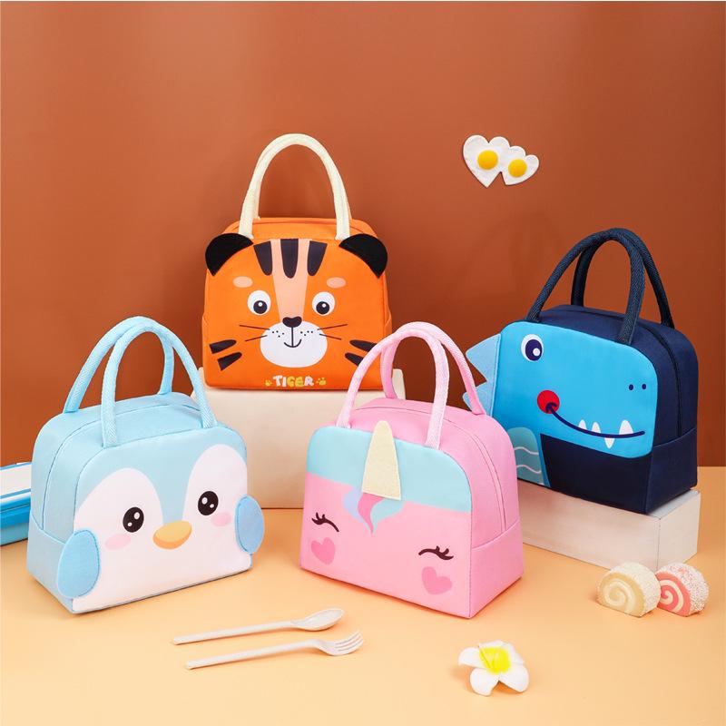 3D Cartoon Thermal Bento Bag - Insulated Lunch Box with Aluminum Foil Lining