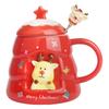 Creative Christmas Cup High Precision Cartoon Ceramic Cup Gift Practical Gift Mug with Lid Spoon Gift Gift Box Pack