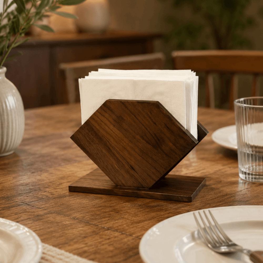 Wooden Napkin Holders No-slip Paper Towel Container Elegant Tissue Storage Rack Dining Tables