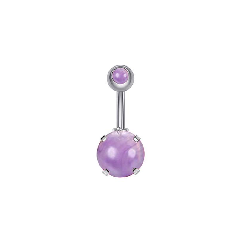 Purple Series Belly Button Ring Set: Stainless Steel Claw Piercing Jewelry