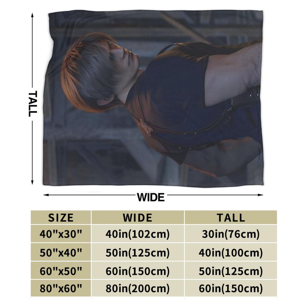 Leon Kennedy Blankets Resident Video Game Eviled Flannel Vintage Soft Throw Blanket for Home Spring/Autumn