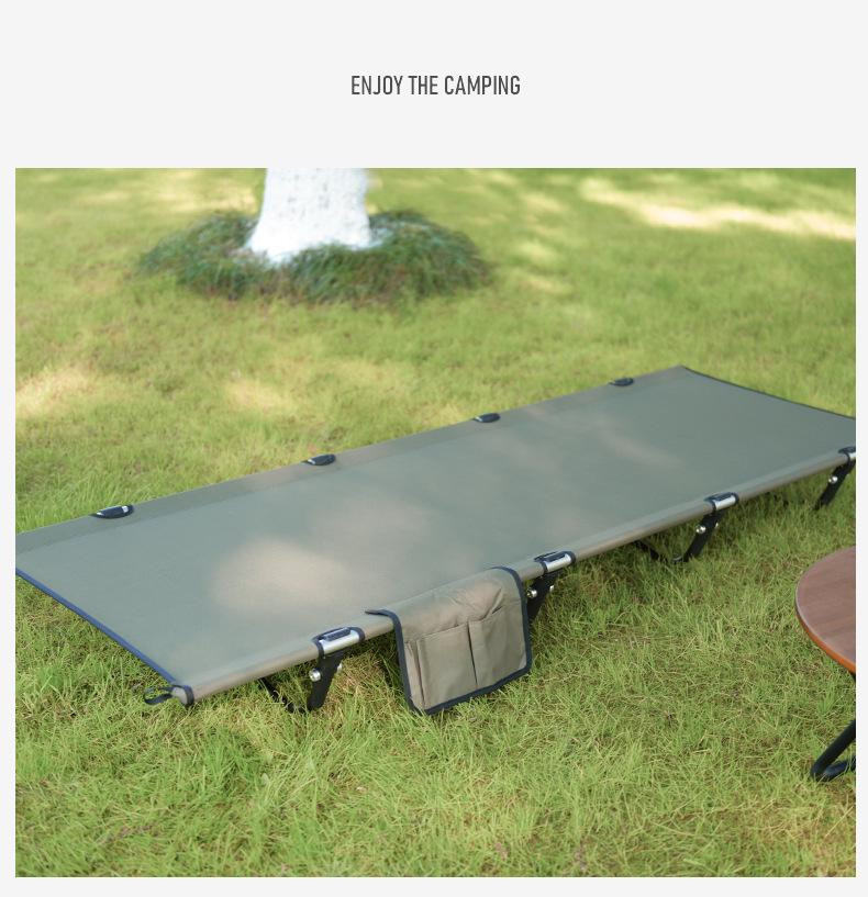Ultralight Portable Military Cot: Aluminum Alloy Folding Bed for Single Person Camping