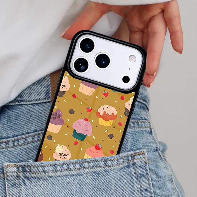 

Cupcake Cartoon Pattern Phone Case for iPhone 16e 15 14 13 12 17 Pro Max Plus Air 17pro Cover Coque iPhone 16 Pro Max