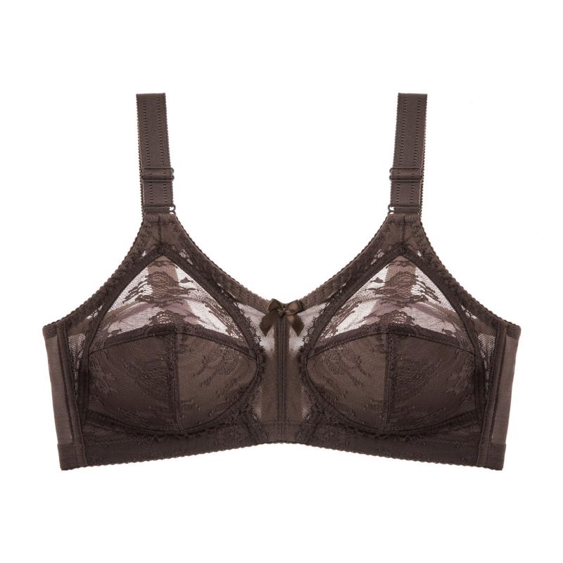 Full Cup Ultratenká velká podprsenka bez houbičky Transparentní sexy krajkové dámské spodní prádlo