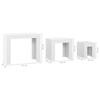  Sliding Tables, 3 Pcs., White Gloss