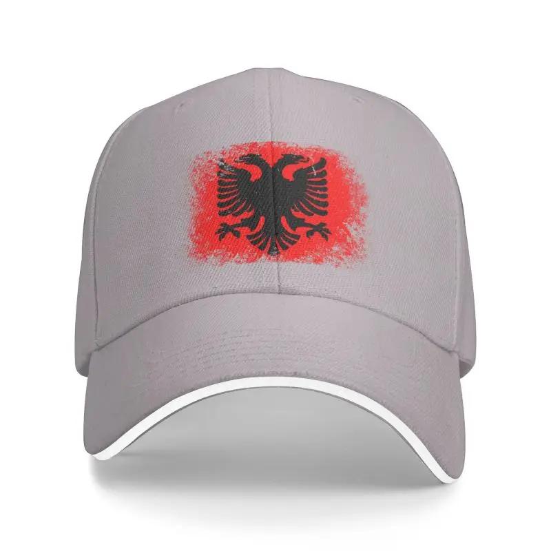 Custom Albania Flag Baseball Cap Unisex Women Adjustable Albanian Eagle Coat of Arms Dad Hat Outdoor