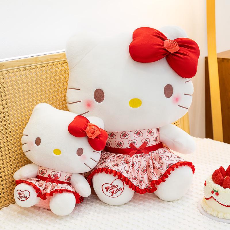 Hello Kitty Rose Plush Doll - Cute Cat Toy Pillow Birthday Gift