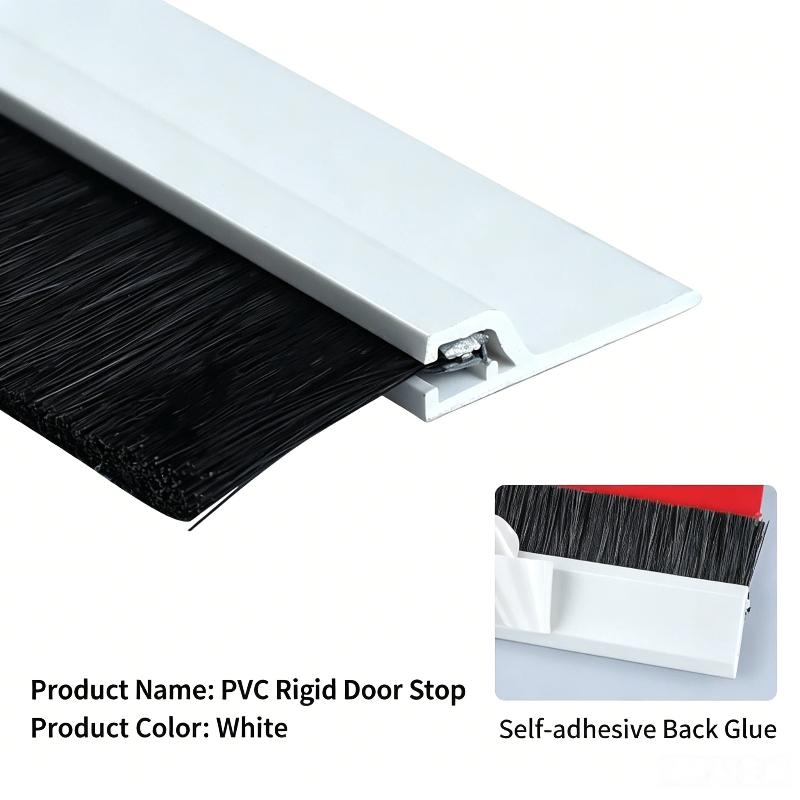 Door Bottom Seal Brush Durable PVC Sealing Strip Anti-Insect Dust Proof for Sliding Garage Door Weather Stripping