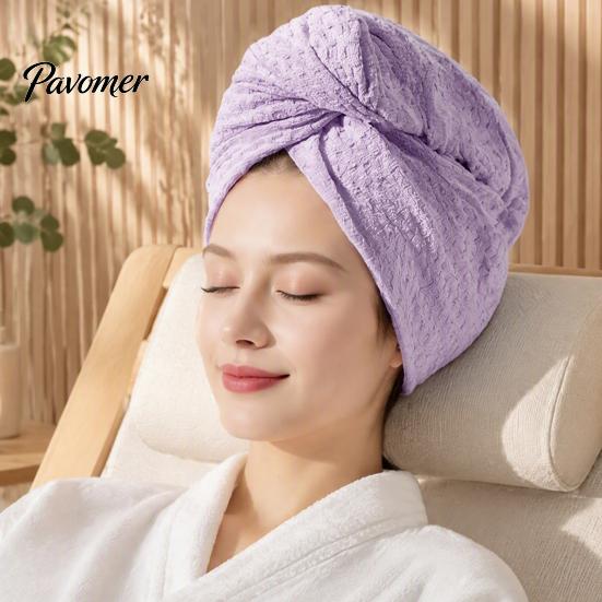 Quick Dry Hair Wrap Microfiber Towel for Women, Fast Drying Waffle Turban Absorbent Women Wraps, Large Thick Anti Frizz Shower Wet Lightweight