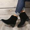 Zimowe klasyczne botki Chelsea dla kobiety Prawdziwy zamsz Szpiczasty nosek Koturny Obuwie do kostki Proste Wygodne Kowbojki Damskie
