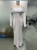Autumn European & American Women's One-Shoulder Slim-Fit Slit Evening Gown