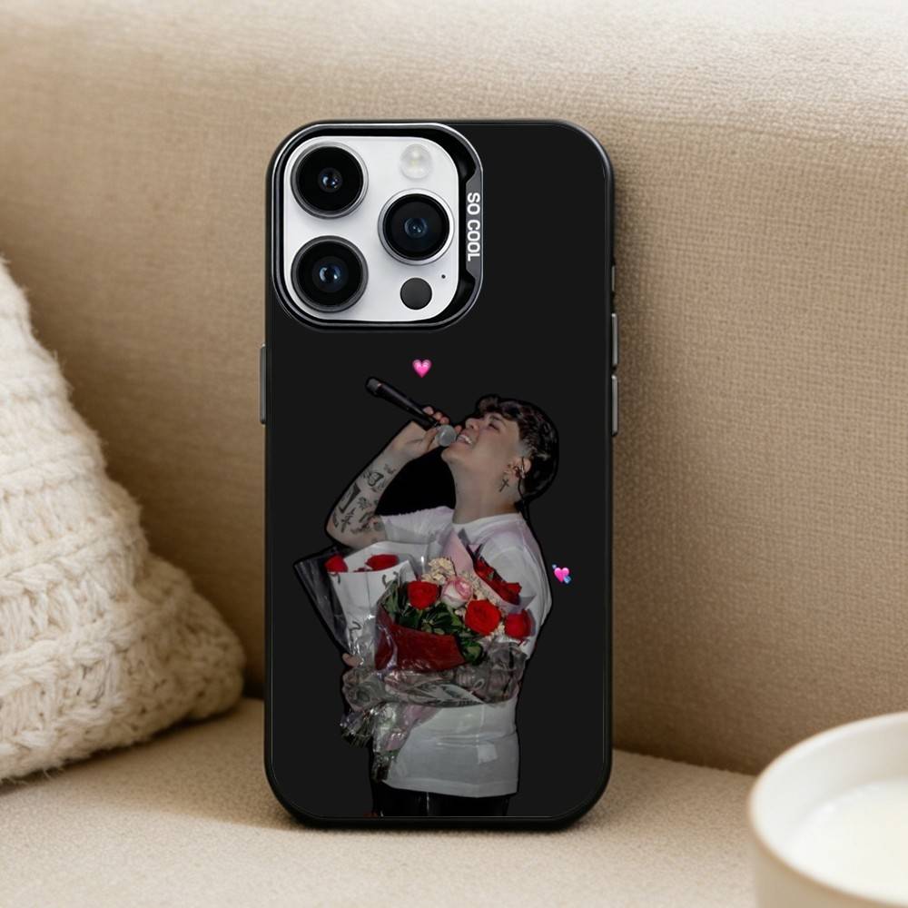 

J-Junior H Phone Case For iPhone 16,15,14,13,12,17,Pro,MAX Black Matte Shockproof Cover iPhone14ProMax