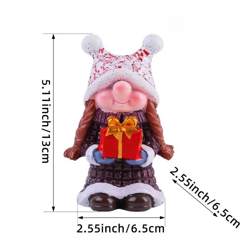Christmas Hat Resin Dwarf Decoration Christmas Decoration Dwarf Statue Craft Desktop Ornament Home Decor