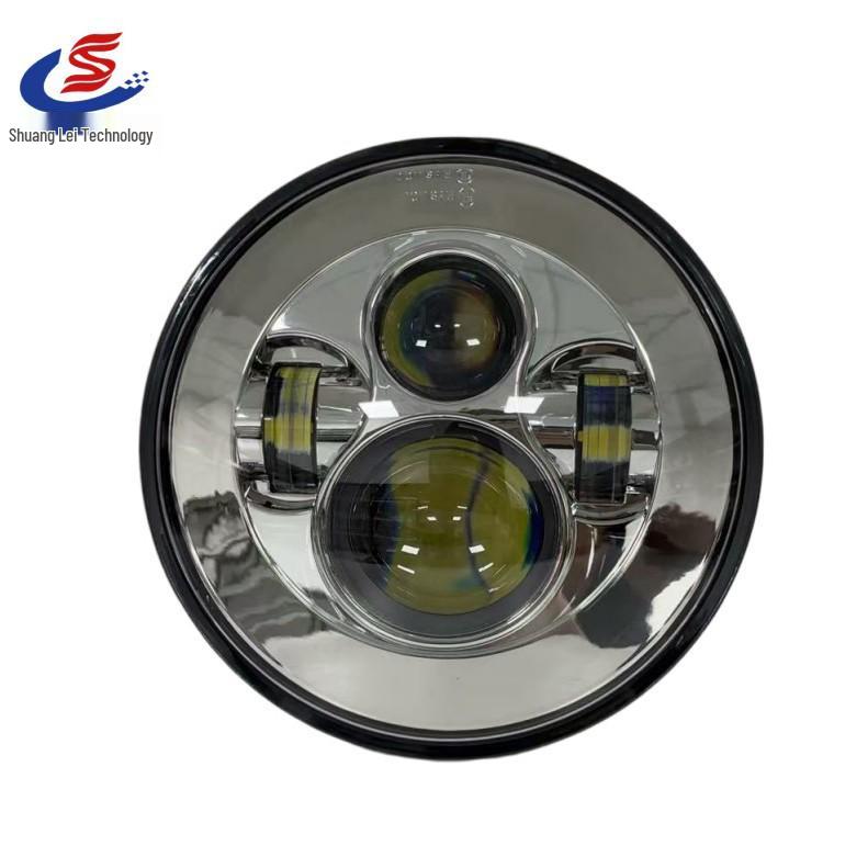 7-Inch Round LED Headlight for Jeep, Harley, Motorcycle - High/Low Beam, Silver