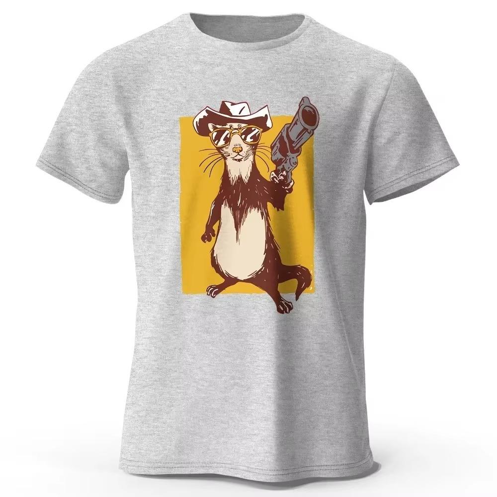 Funny Animal Printed Men T-Shirt New Vintage Graphic Summer Tees Men Women 100% Cotton Casual Oversized Tops Tshirts Streetwear