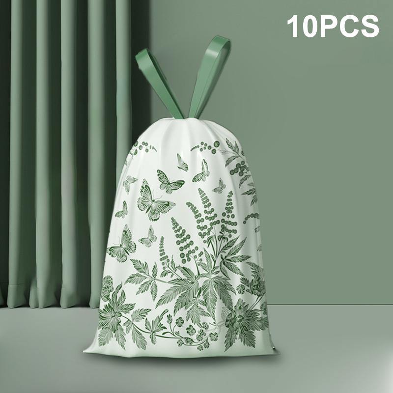 

Печатный Утолщенный Портативный Мусорный Пакет Мультяшный Для Дома Кухни Ванной Комнаты Одноразовый Мусорный Пакет на Завязках 10PCS
