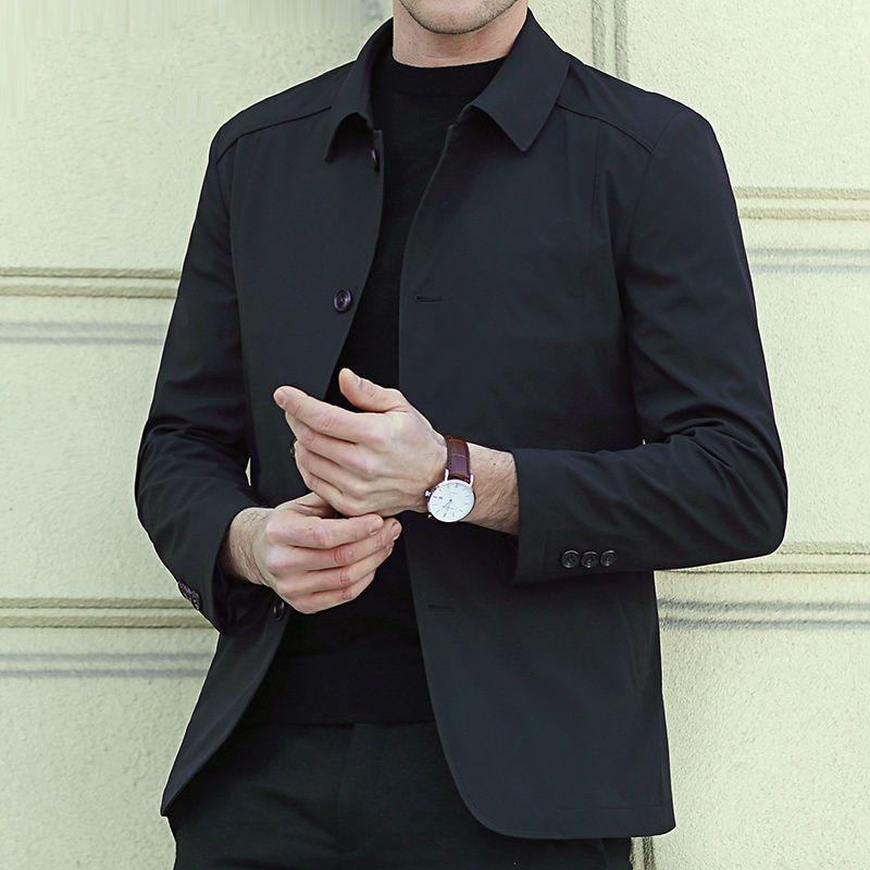 New Men's Spring & Autumn Casual Jacket - Middle-Aged Dad's Wear-Resistant, Loose Lapel Button Top